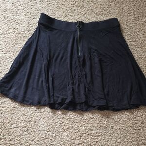 SO Black Skater Skirt with Zipper Detail